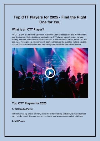 Top OTT Players for 2025 - Find the Right One for You