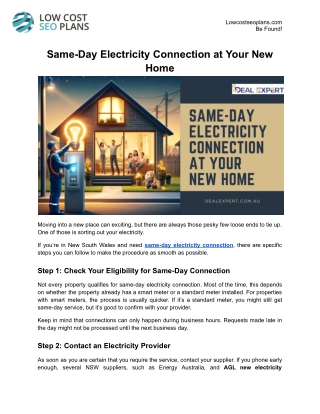 What to Do for Same Day Electricity Connection at Your New Place.docx