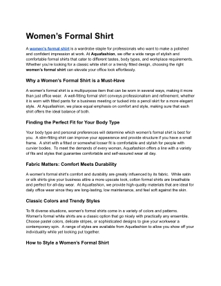 Women’s Formal Shirt