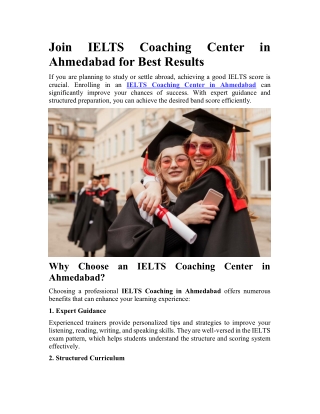 IELTS Coaching Center in Ahmedabad for Best Results