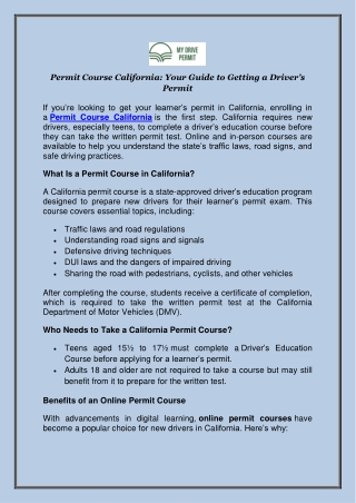 permit course california your guide to getting
