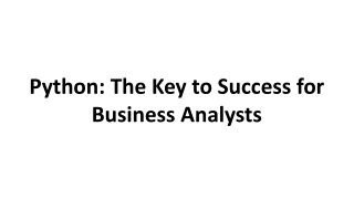 Python_ The Key to Success for Business Analysts
