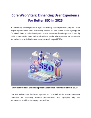 Core Web Vitals: Enhancing User Experience For Better SEO In 2025