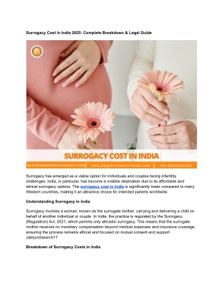 Surrogacy Cost in India (2025) | Georgia Surrogacy Agency