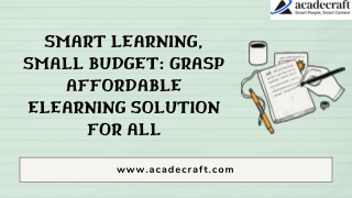 smart learning small budget grasp affordable