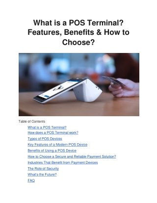 what is a pos terminal features benefits how to choose