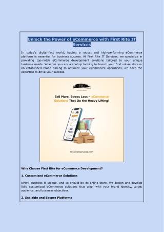 Professional eCommerce Development Services