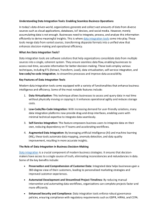 understanding data integration tools enabling