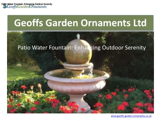 Patio Water Fountain - Enhancing Outdoor Serenity