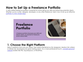 how to set up a freelance portfolio a well
