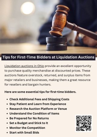 tips for first time bidders at liquidation