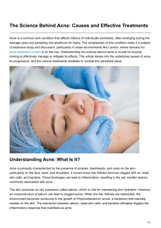 The Science Behind Acne Causes and Effective Treatments