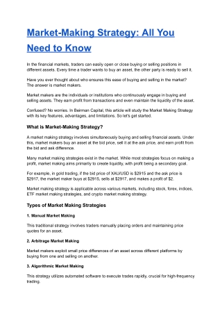 Market Making Strategy