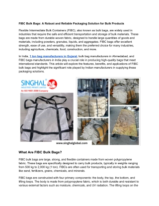 fibc bulk bags a robust and reliable packaging