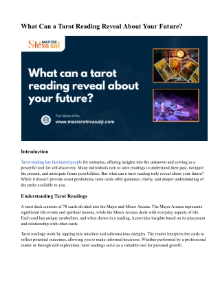 What Can a Tarot Reading Reveal About Your Future