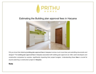 Estimating the Building plan approval fees in Haryana