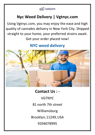 nyc weed delivery vgtnyc com