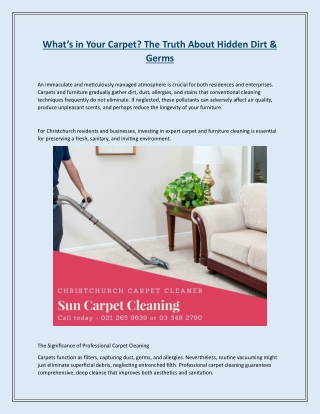 What’s in Your Carpet? The Truth About Hidden Dirt & Germs