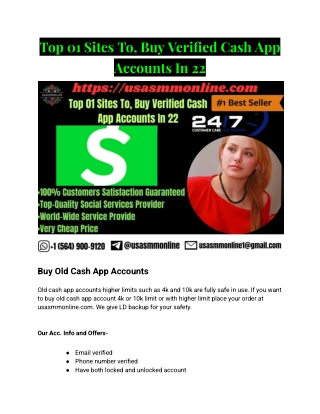 Top 01 Sites To, Buy Verified Cash App Accounts In 22