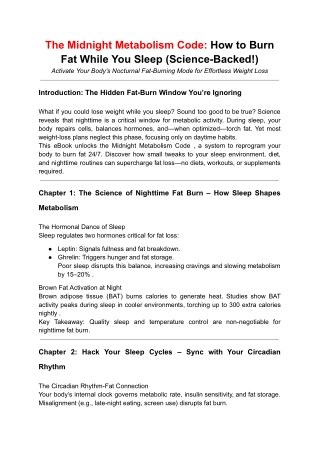 The Midnight Metabolism Code_ How to Burn Fat While You Sleep (Science-Backed)