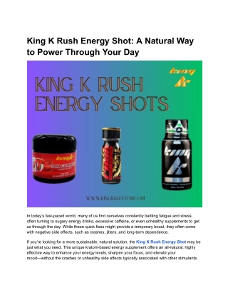 King K Rush Energy Shot_ A Natural Way to Power Through Your Day