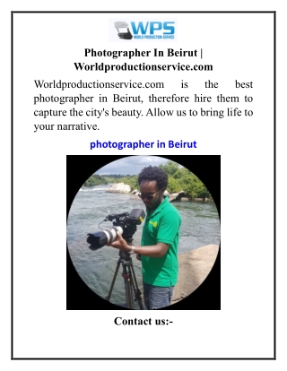 Photographer In Beirut  Worldproductionservice