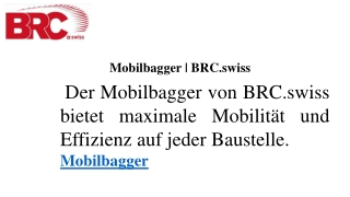 Mobilbagger  BRC.swiss