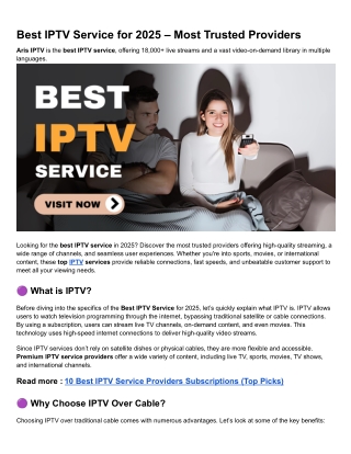 best iptv service for 2025 most trusted providers