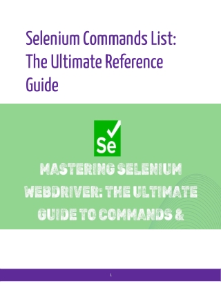 selenium commands list the ultimate reference