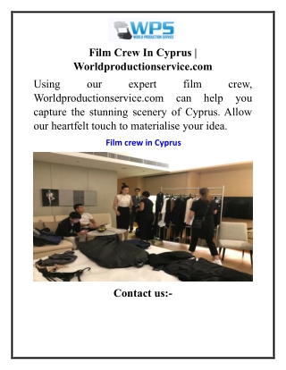 Film Crew In Cyprus  Worldproductionservice