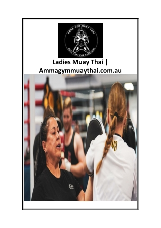 Ladies Muay Thai  Ammagymmuaythai.com.au