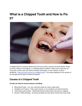what is a chipped tooth and how to fix it