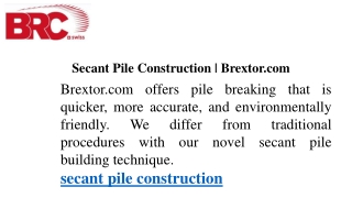 Secant Pile Construction  Brextor.com
