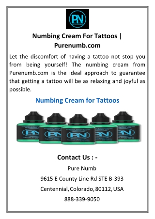 Numbing Cream For Tattoos  Purenumb