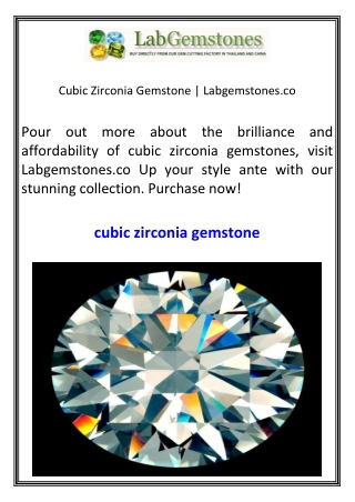 Cubic Zirconia Gemstone  Labgemstones.co