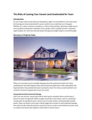 Arun_Blog_The_Risks_Of_Leaving_Your_Vacant_Land_Unattended_For_Years