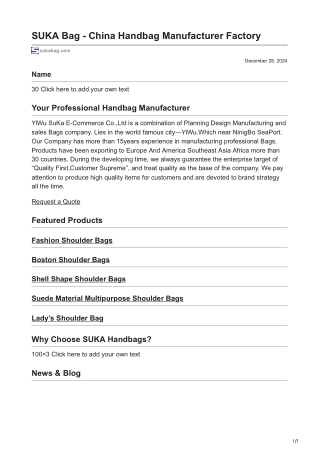 sukabag.com-SUKA Bag - China Handbag Manufacturer Factory