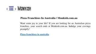 Pizza Franchises In Australia Monkish.com.au