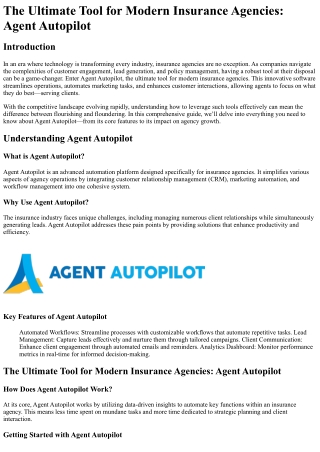 the ultimate tool for modern insurance agencies