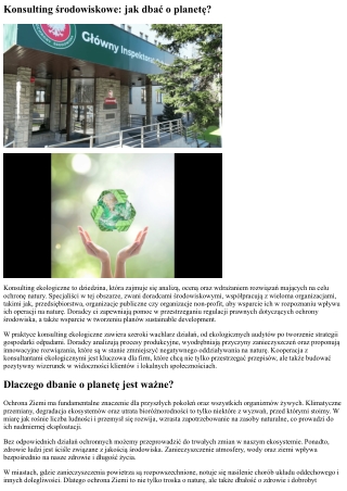 konsulting rodowiskowe jak dba o planet