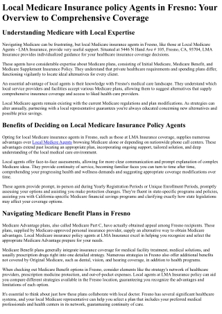 Local Medicare Agents