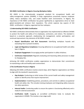 ISO 45001 Training
