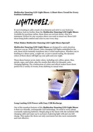 multicolor dancing led light shoes a must have
