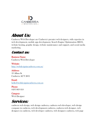 about us about us canberra web developer