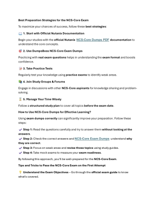 Dumpsboss NCS-Core Study Guide: Essential Exam Tips