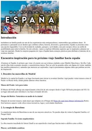 Encuentra inspiración para tu próximo viaje familiar hacia españa