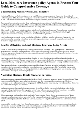 local medicare insurance policy agents in fresno