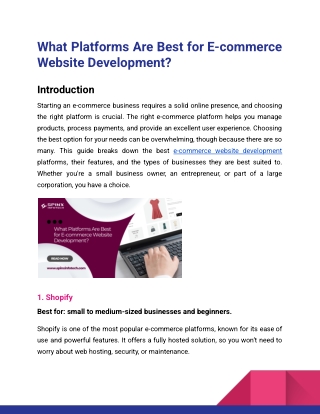 What Platforms Are Best for E-commerce Website Development_Spinx Infotech