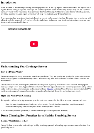 Drain Cleaning Best Practices for a Healthy Plumbing System