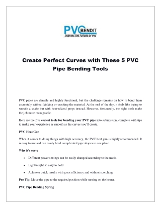 create perfect curves with these 5 pvc pipe